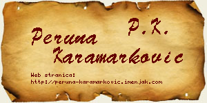 Peruna Karamarković vizit kartica